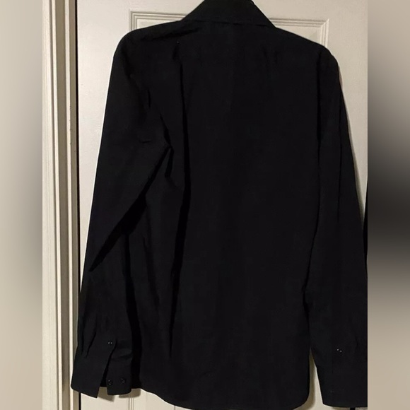 Luxton Men’s Dress Shirt Black Slim Fit Large 16/16.5, 36-37 Long Sleeve - Picture 6 of 7